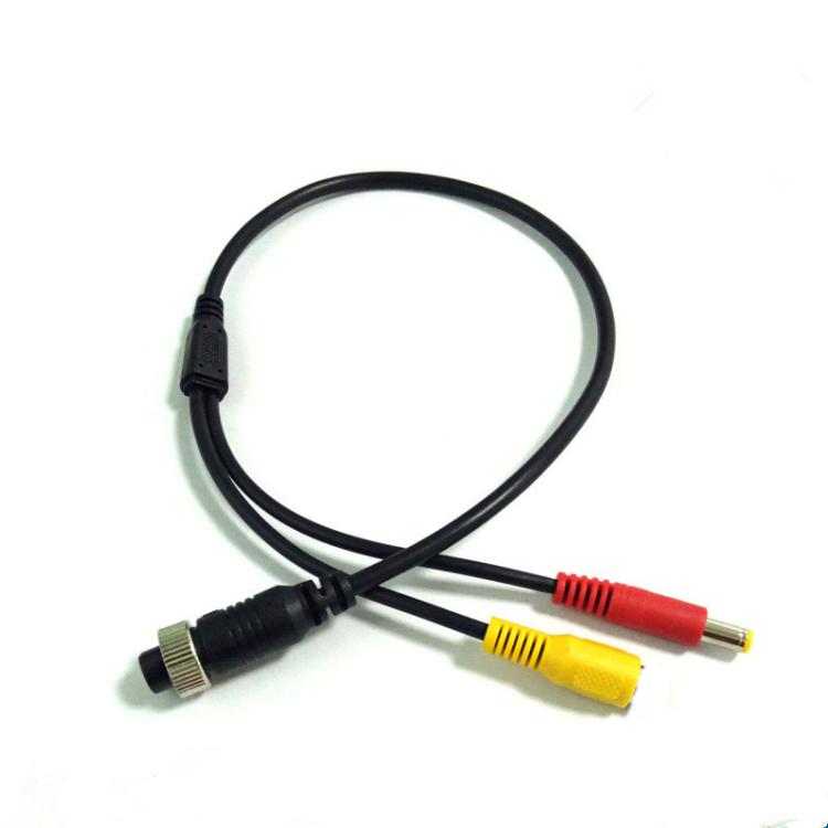 Car Camera Adapter Connector Wire 50cm, 4 Pin Aviation Female To RCA Female DC Male, 4 Pin Aviation Female To RCA Female DC Female, 4 Pin Aviation Female To RCA Male DC Male, 4 Pin Aviation Male To RCA Female DC Male