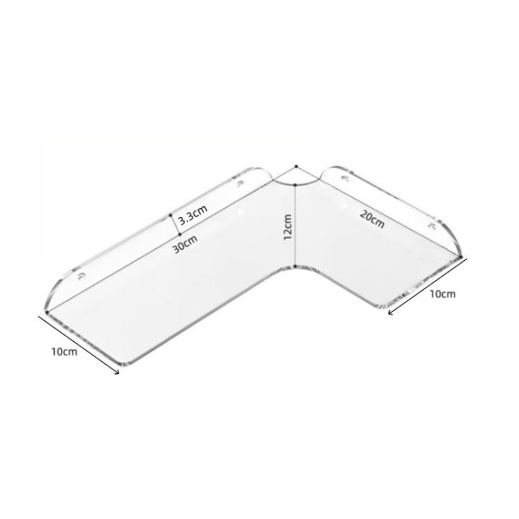 Acrylic Corner Wall Mounted Shelf For Bathroom, Kitchen & Office, Single, Double