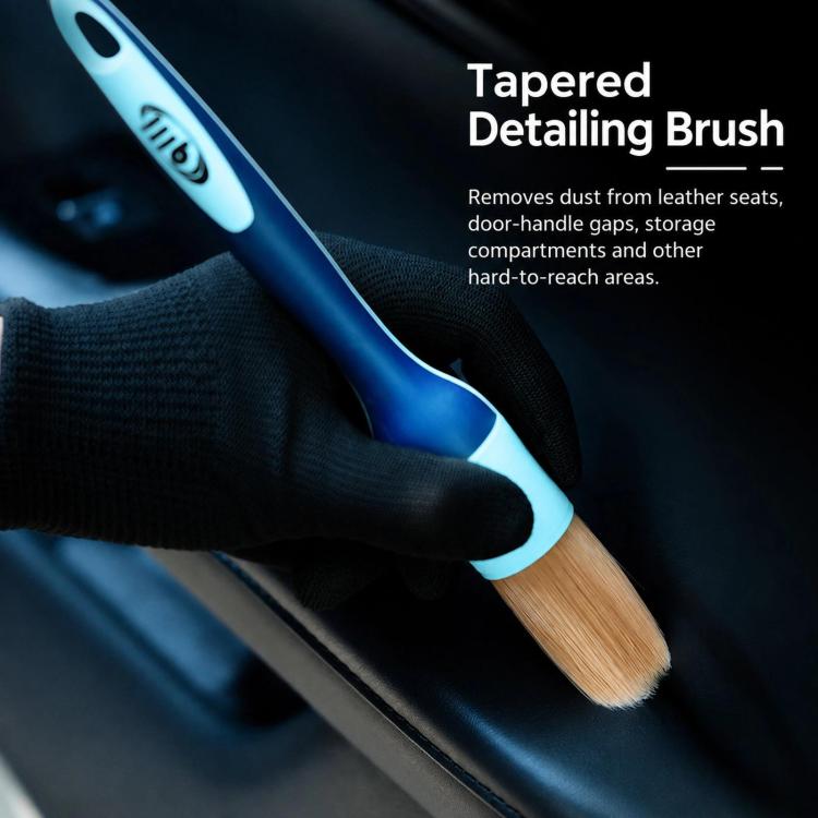 Qili Soft-Bristled Detailing Brush For Car Interior Air Vents, Composite Tapered Filaments, Boar Bristles, Soft PBT Bristles