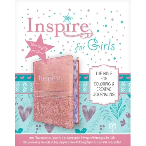 Inspire Bible for Girls NLT (Leatherlike, Pink): The Bible for Coloring & Creative Journaling