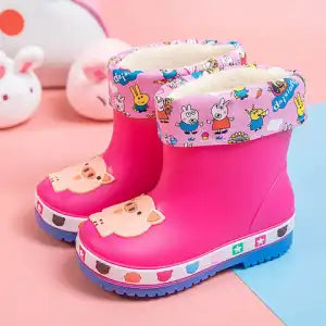 The Waterproof Shoes For Children In Dinosaur Are Thickened And Flexed