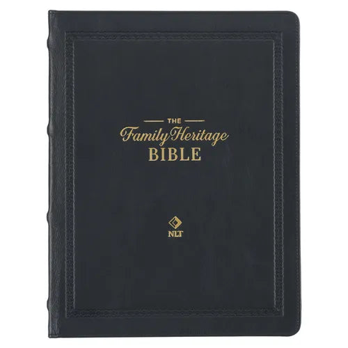 NLT Family Heritage Bible, Large Print Family Devotional Bible for Study, New Living Translation Holy Bible Full-Grain Leather Hardcover, Additional I - Leather