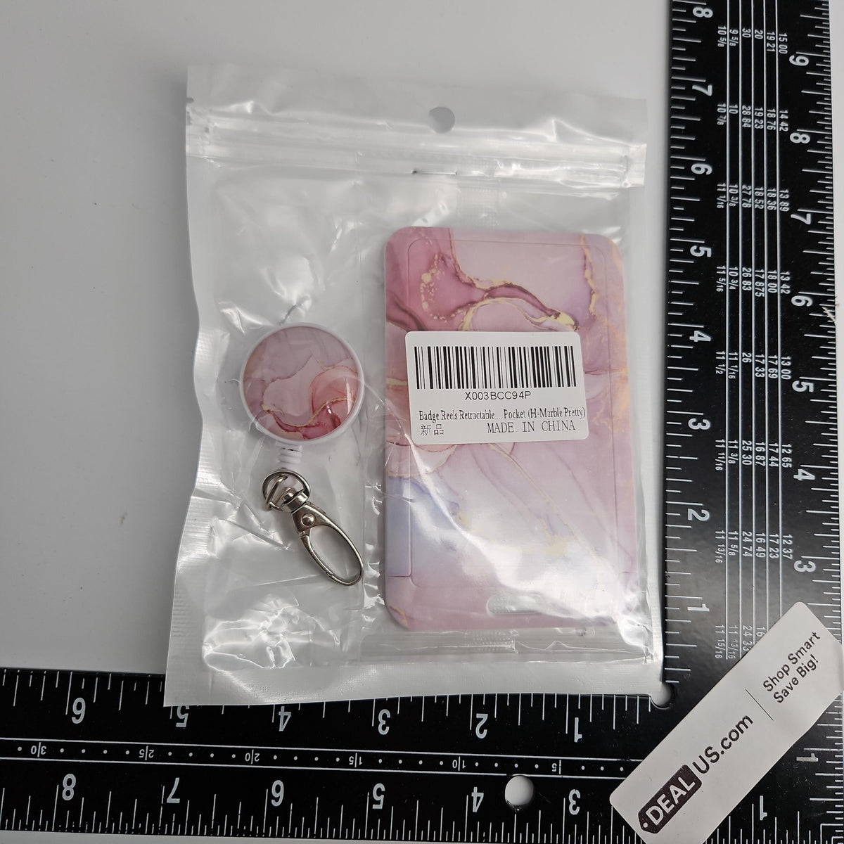 H-Marble Pretty Retractable Badge Reel with Badge Pocket