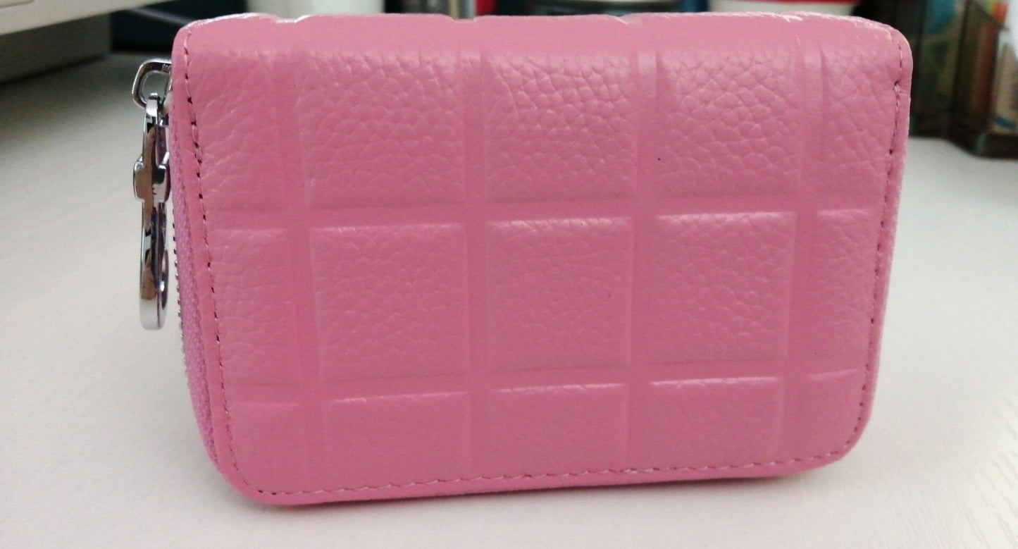 Double Zipper Pull Cowhide Multifunctional Coin Purse