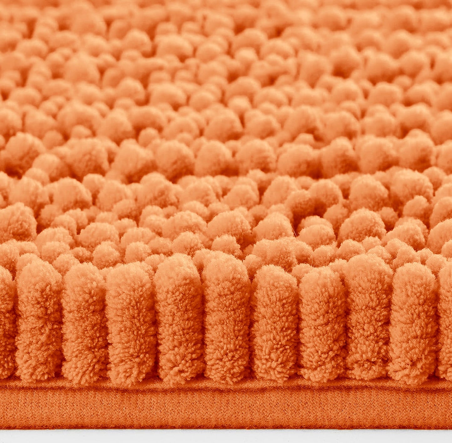 2 Piece Set Orange Soft Cozy Plush Chenille Bath Mat Bathroom Rug