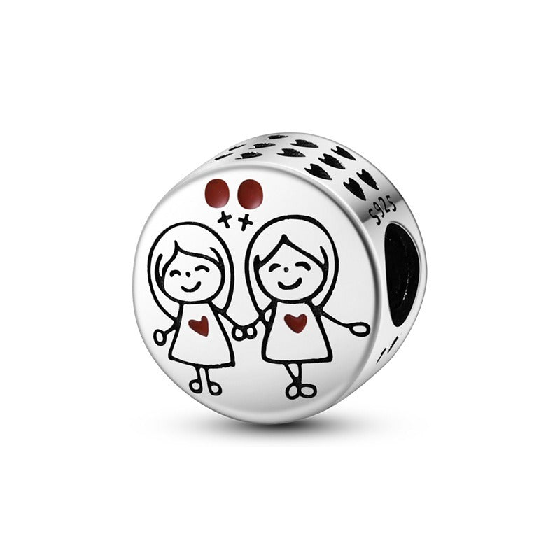 family and friendship series love bead pendant DIY Pan Jiazhu