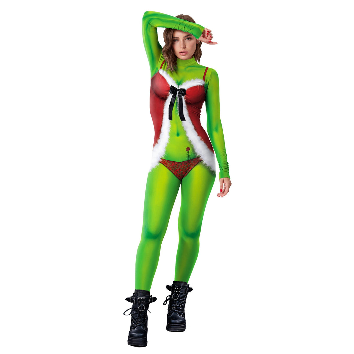 Christmas Clothing  Family Clothing Cos Stage Costume Digital Printed Jumpsuit Tight Jumpsuit