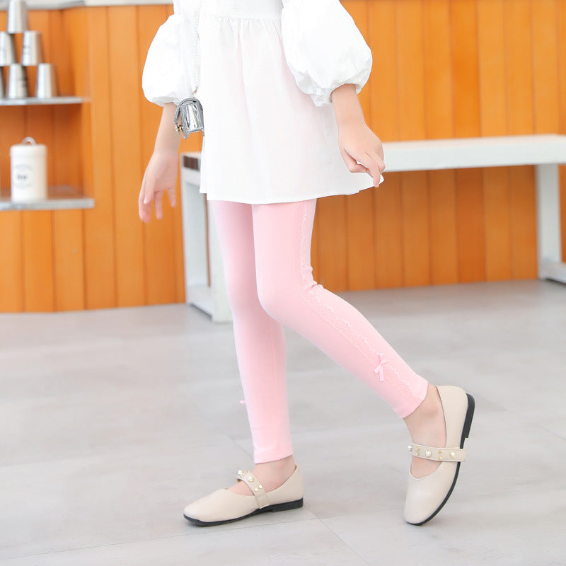Mid-rise Cotton Slim-fit Girls Leggings
