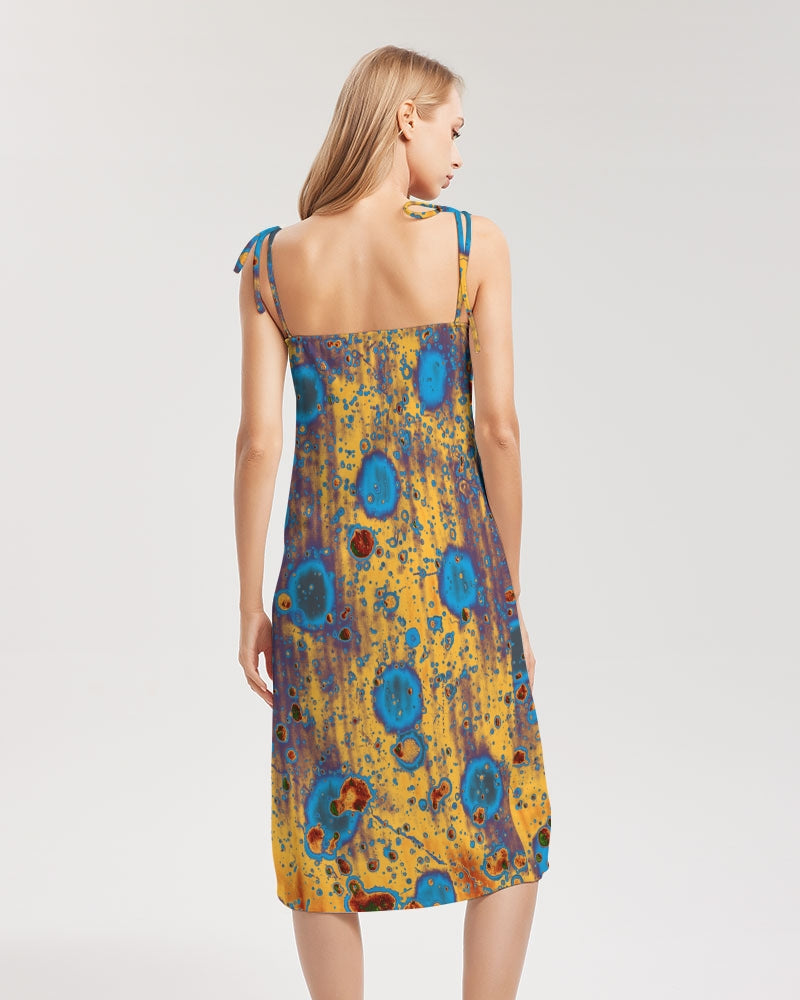 PEACOCK DESIGN BY FLIPSTYLEZ  Women's Tie Strap Split Dress