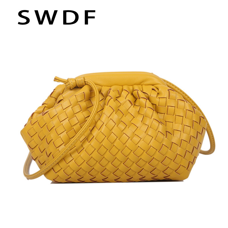 Luxury Ladies Weave Bag Soft Leather Crossbody Shoulder Bags For Women 2022 Fashion Female Brand Handbag And Purse Lady Hobo Ba