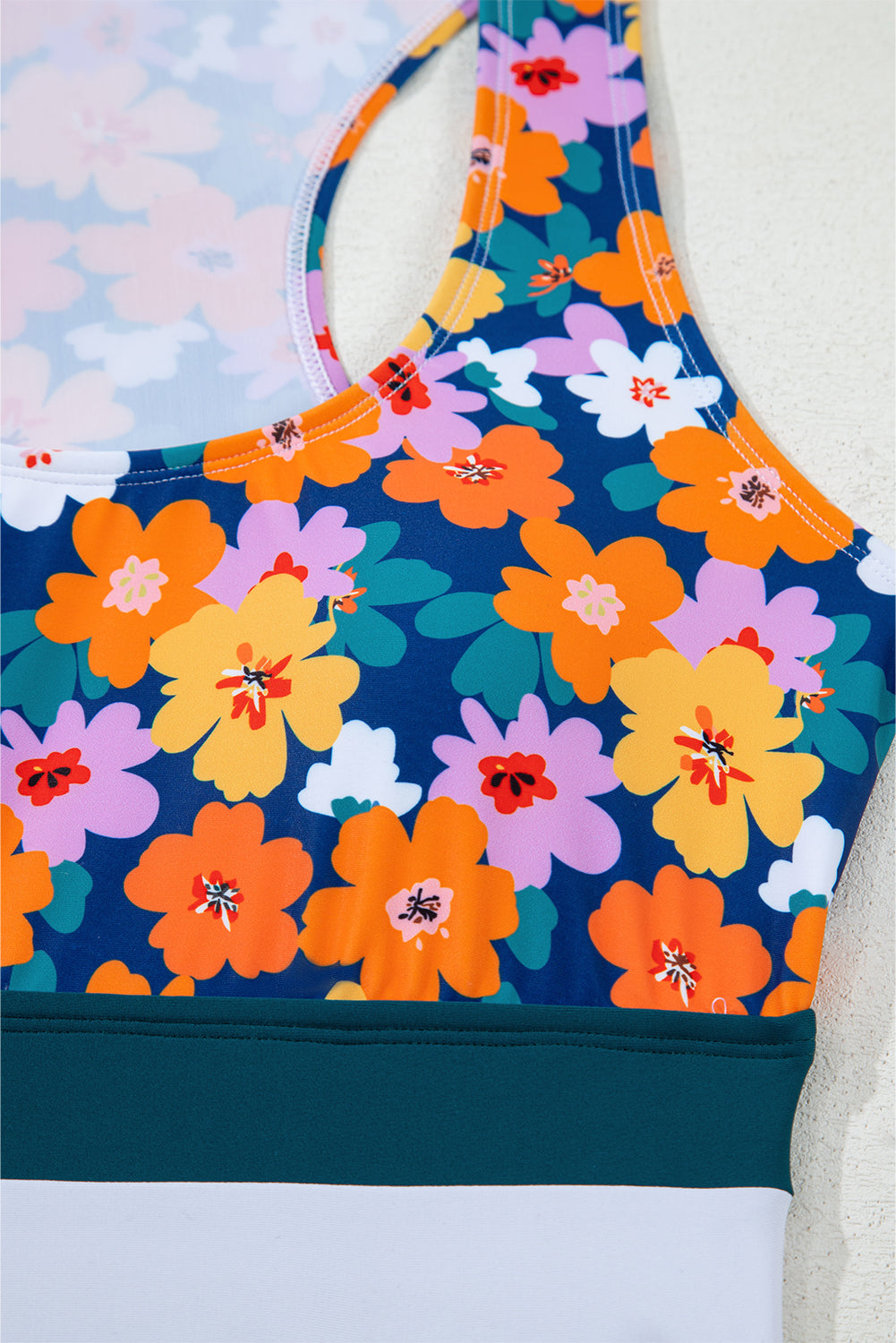 Floral Racerback Cutout High Waist Bikini Set