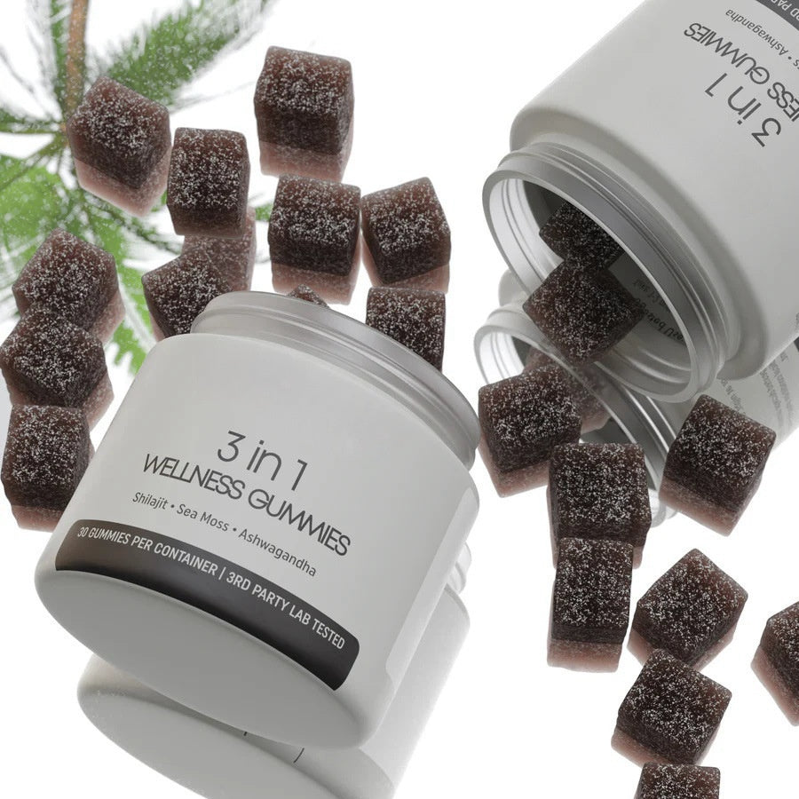 3 in 1 Gummies Cured Shilajit Gummies for Men