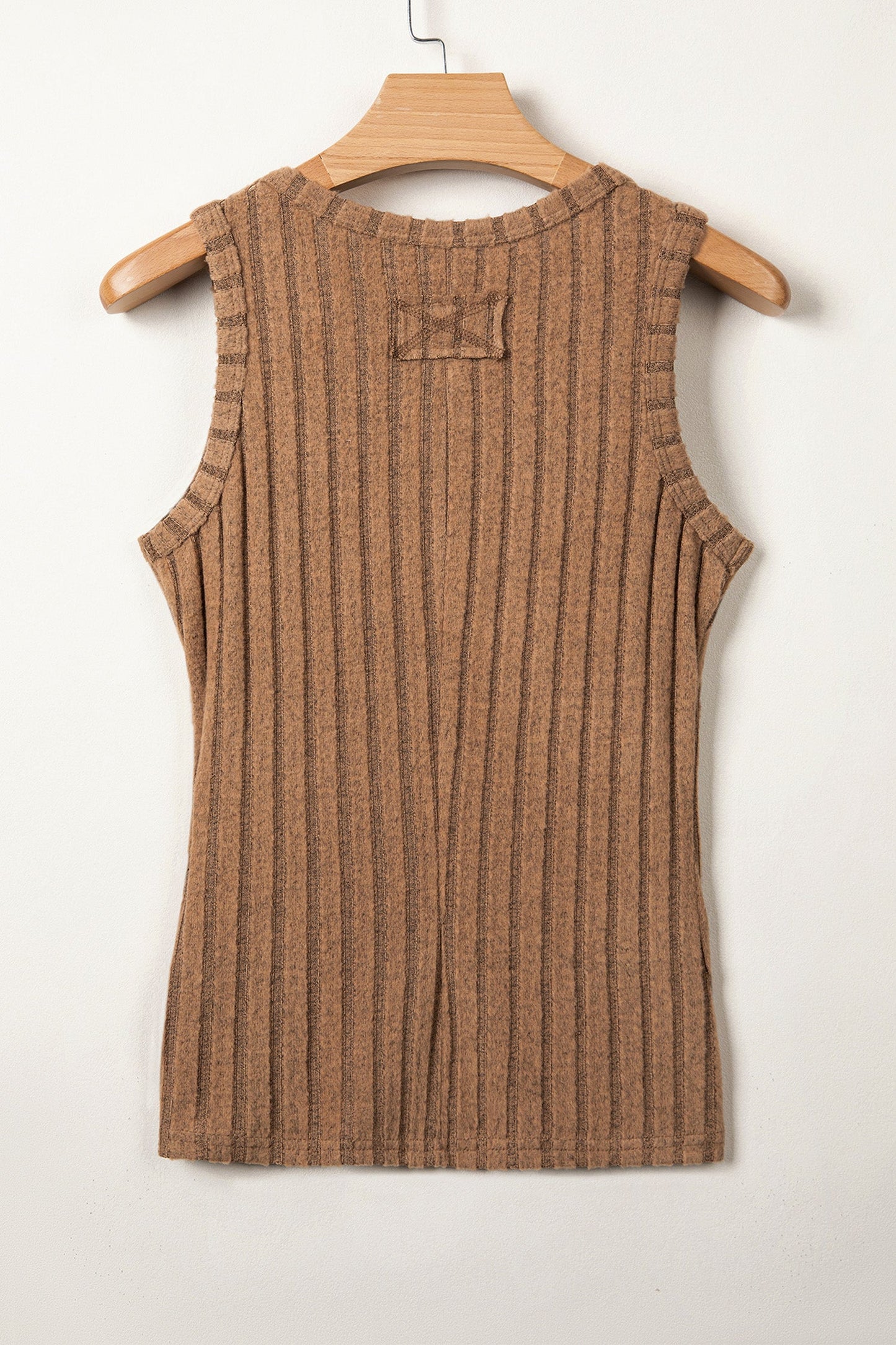 Solid Ribbed Knit Mineral Wash Tank Top
