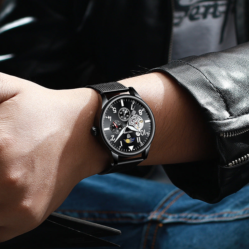 Men's Watch Waterproof Fashion Watch Campus Trend Student Mechanical Watch