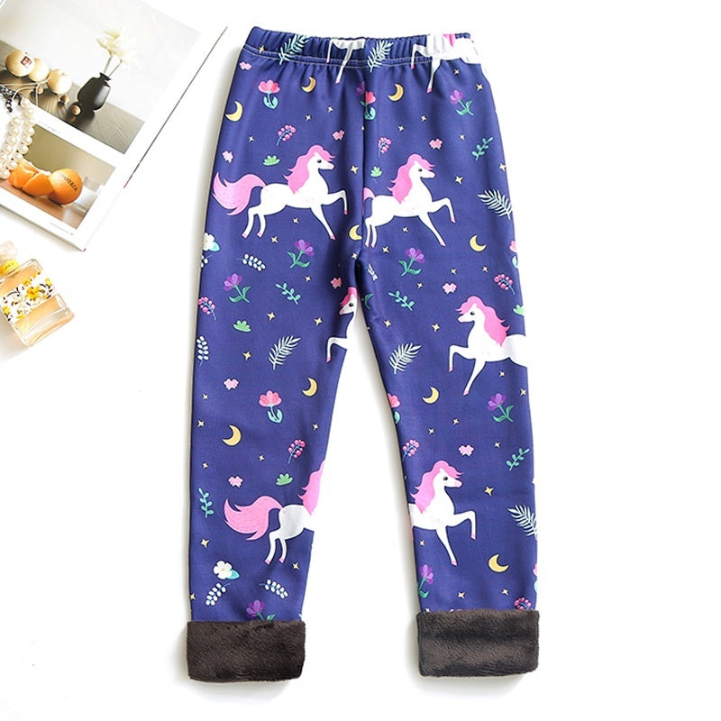 Girls Thin-Flannel SpringAutumn Outerwear Milk-Viscose Pants