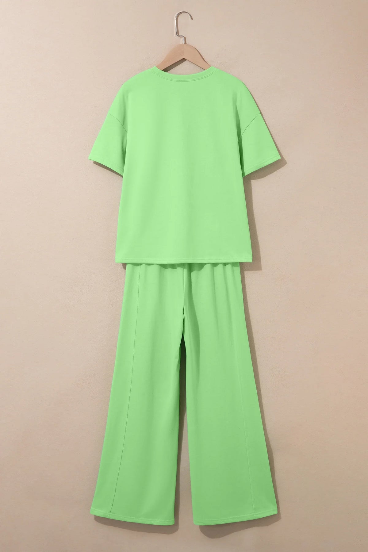 Solid Oversize Tee & Wide Leg Pants Set