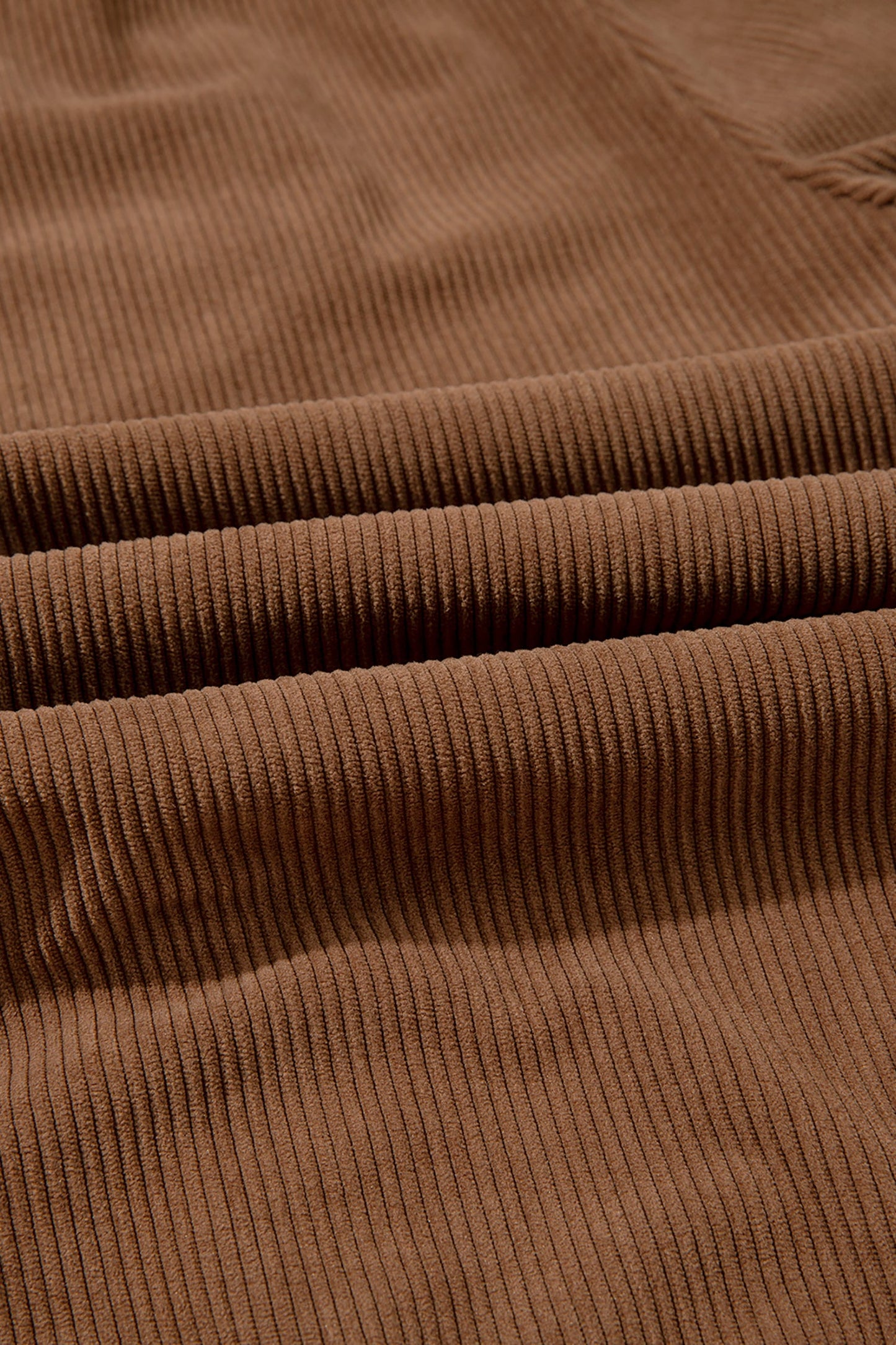 Solid Corduroy Drawstring Elastic Waist Cargo Pants