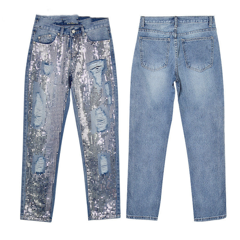 Women's Mid-rise Loose Straight-leg Cropped Denim Pants
