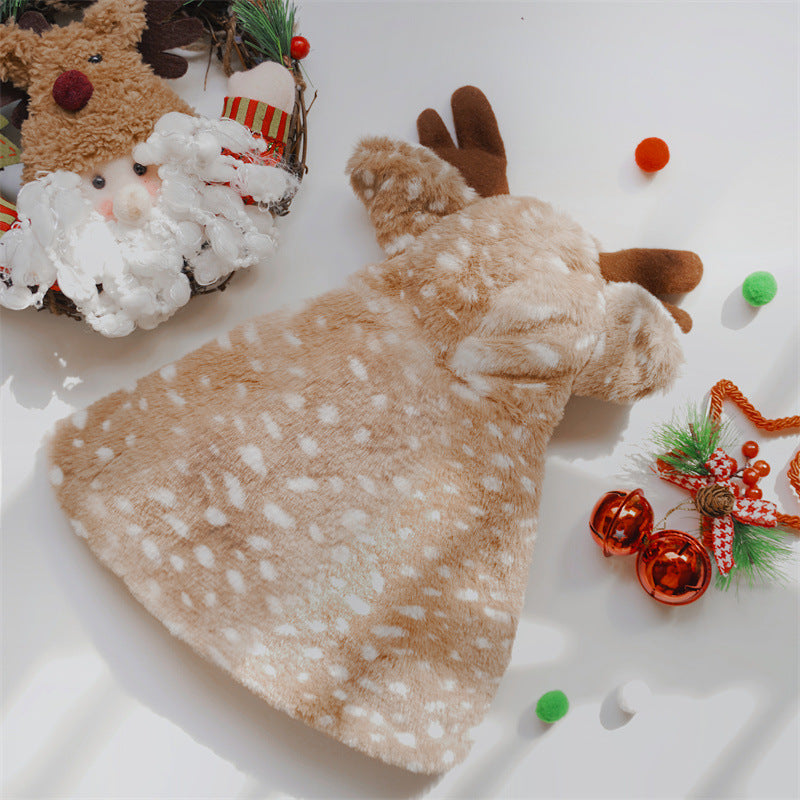 Christmas Pet Clothing Elk Cape Cloak