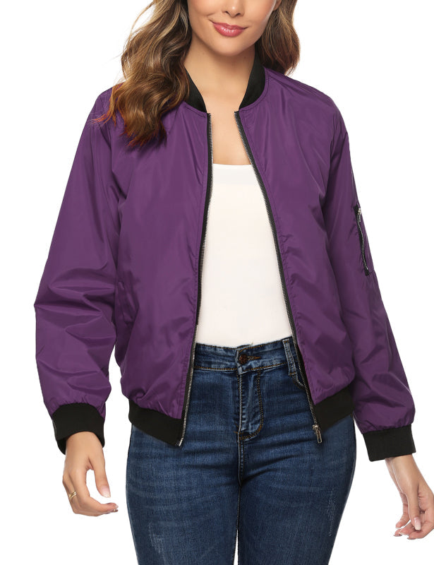 Ladies Casual Fashion Zip Jacket Jacket