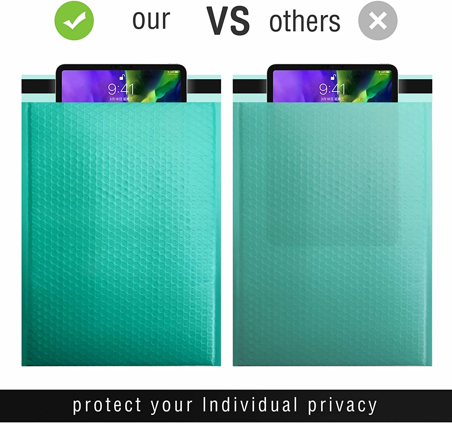 10.5x16 Bubble Mailer  #5|Usable Size 10.5x15"| Teal