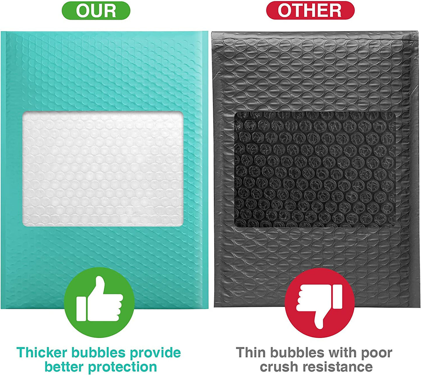 10.5x16 Bubble Mailer  #5|Usable Size 10.5x15"| Teal
