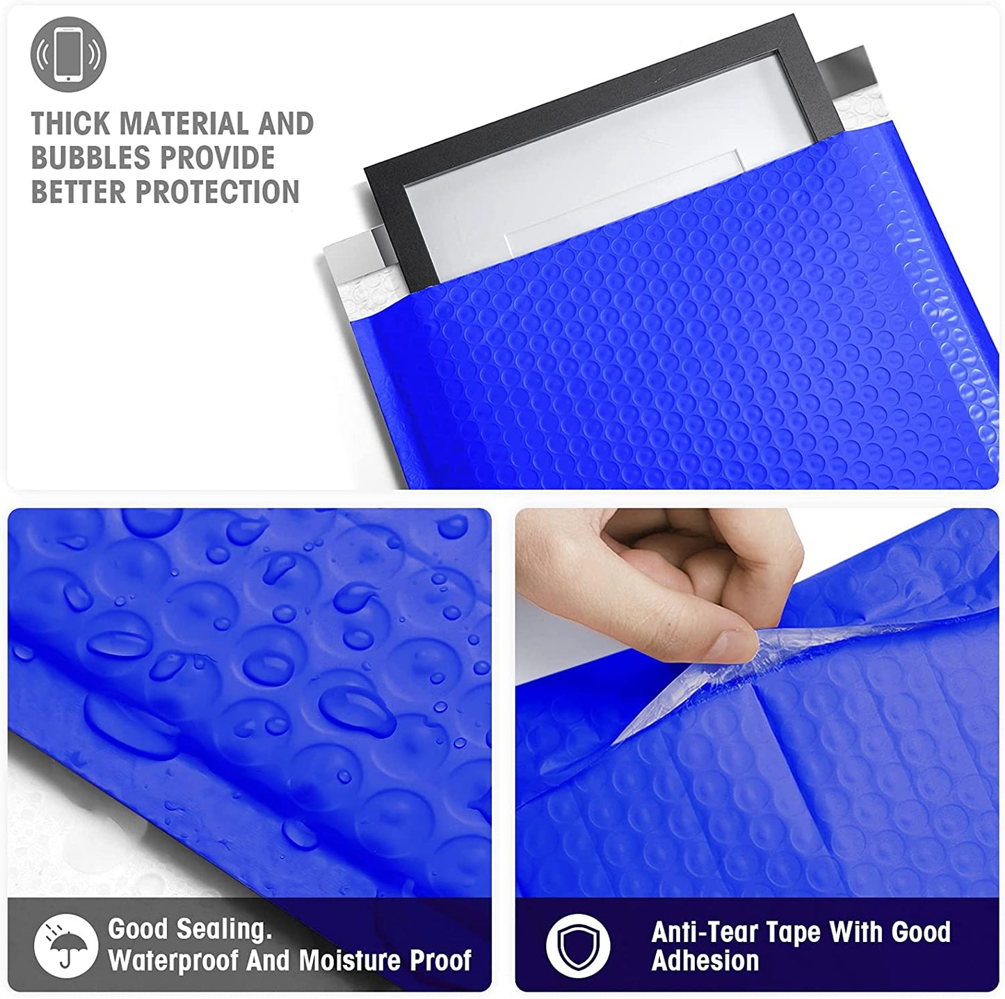 10.5x16 Bubble Mailer #5|Usable Size 10.5x15"| Royal Blue