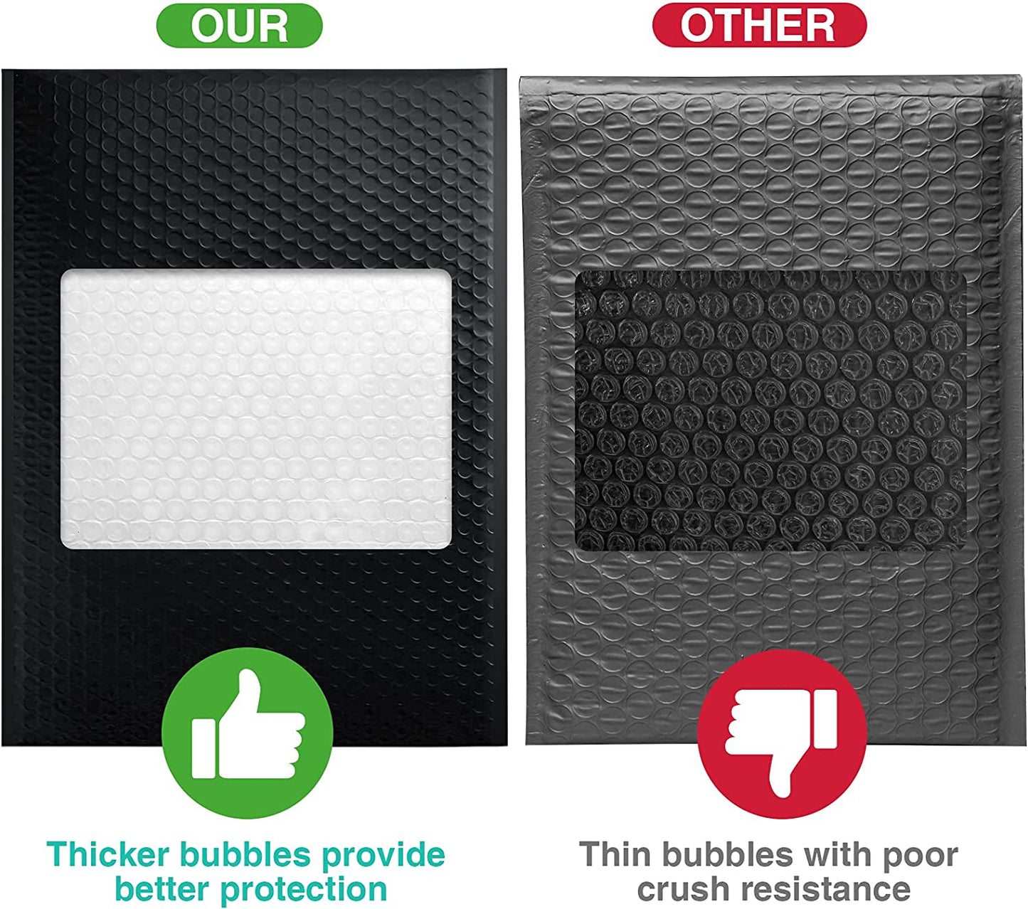 10.5x16 Bubble Mailer #5|Usable Size 10.5x15"| Black