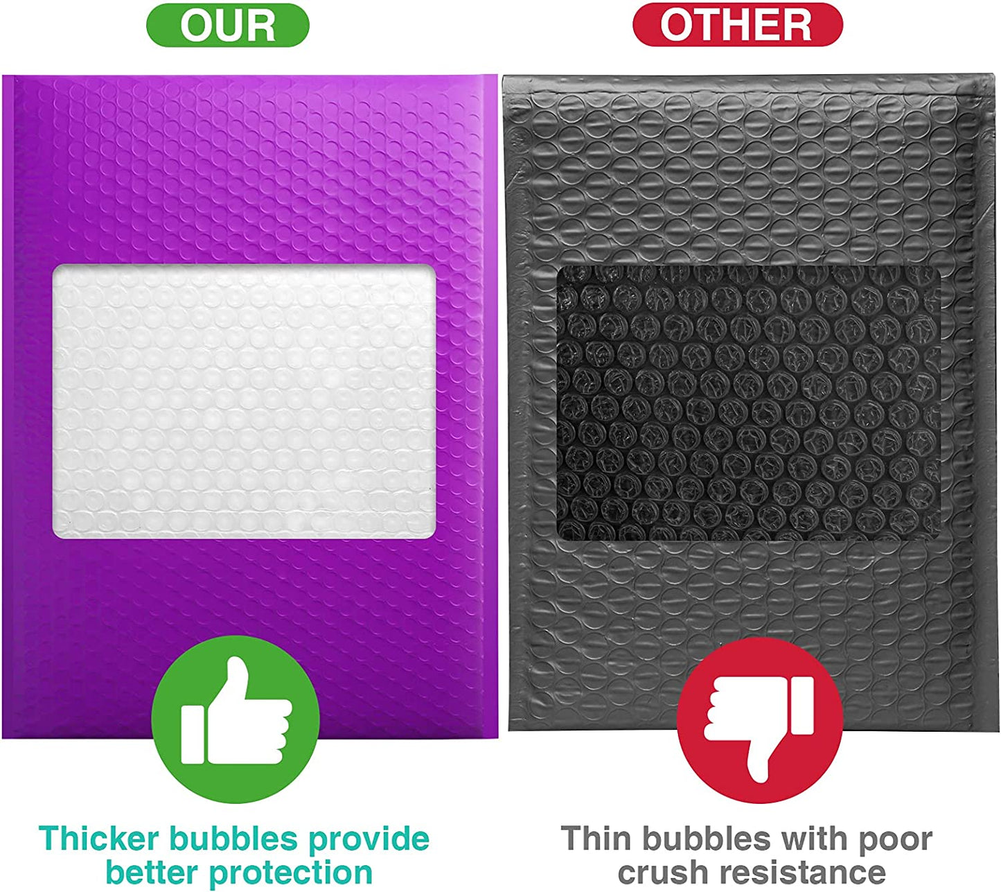 10.5x16 Bubble Mailer #5|Usable Size 10.5x15"| Purple
