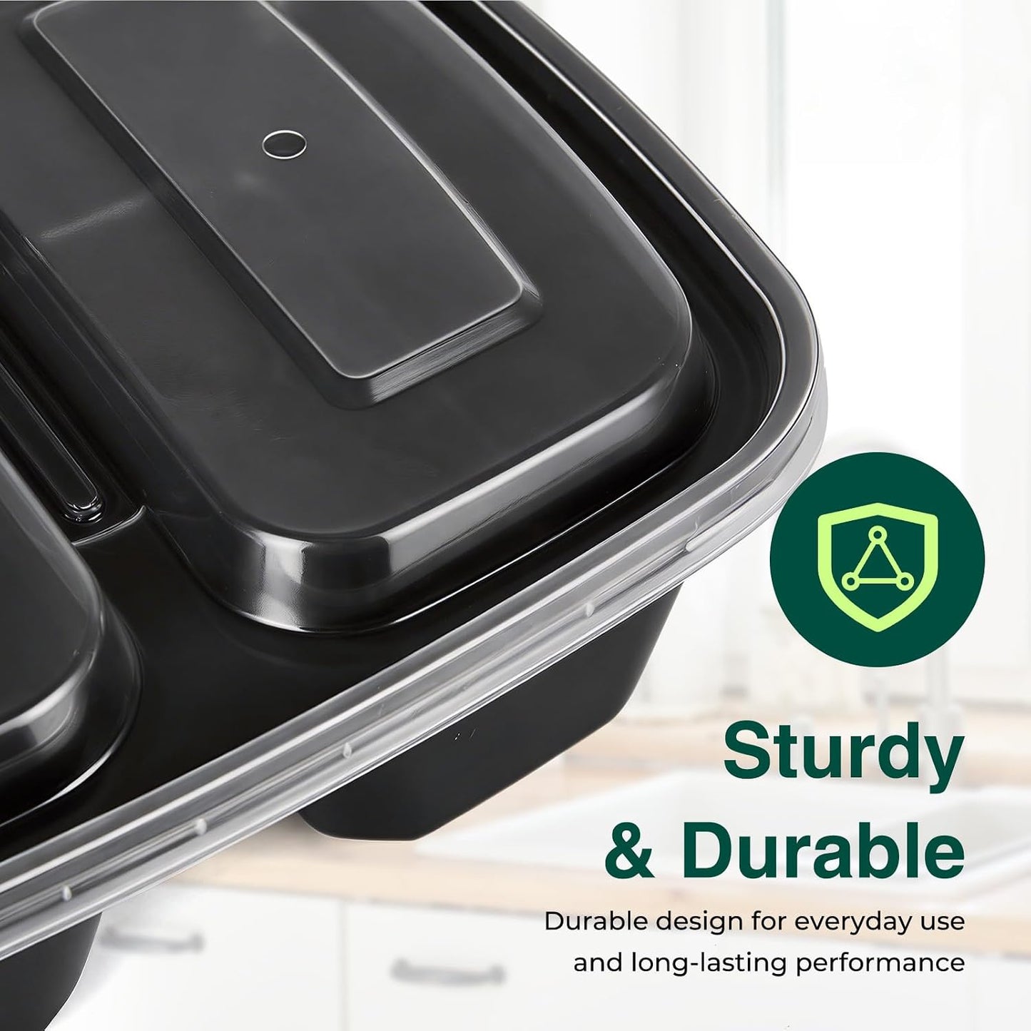 100 Pack 32OZ Meal Prep Containers 2-Compartment Wholesale