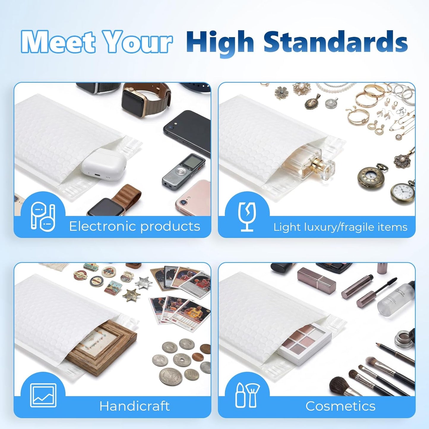 4.76x8 Inch Bubble Mailer | Usable Size 4.76x7"with 1/7" Thickened 800pack