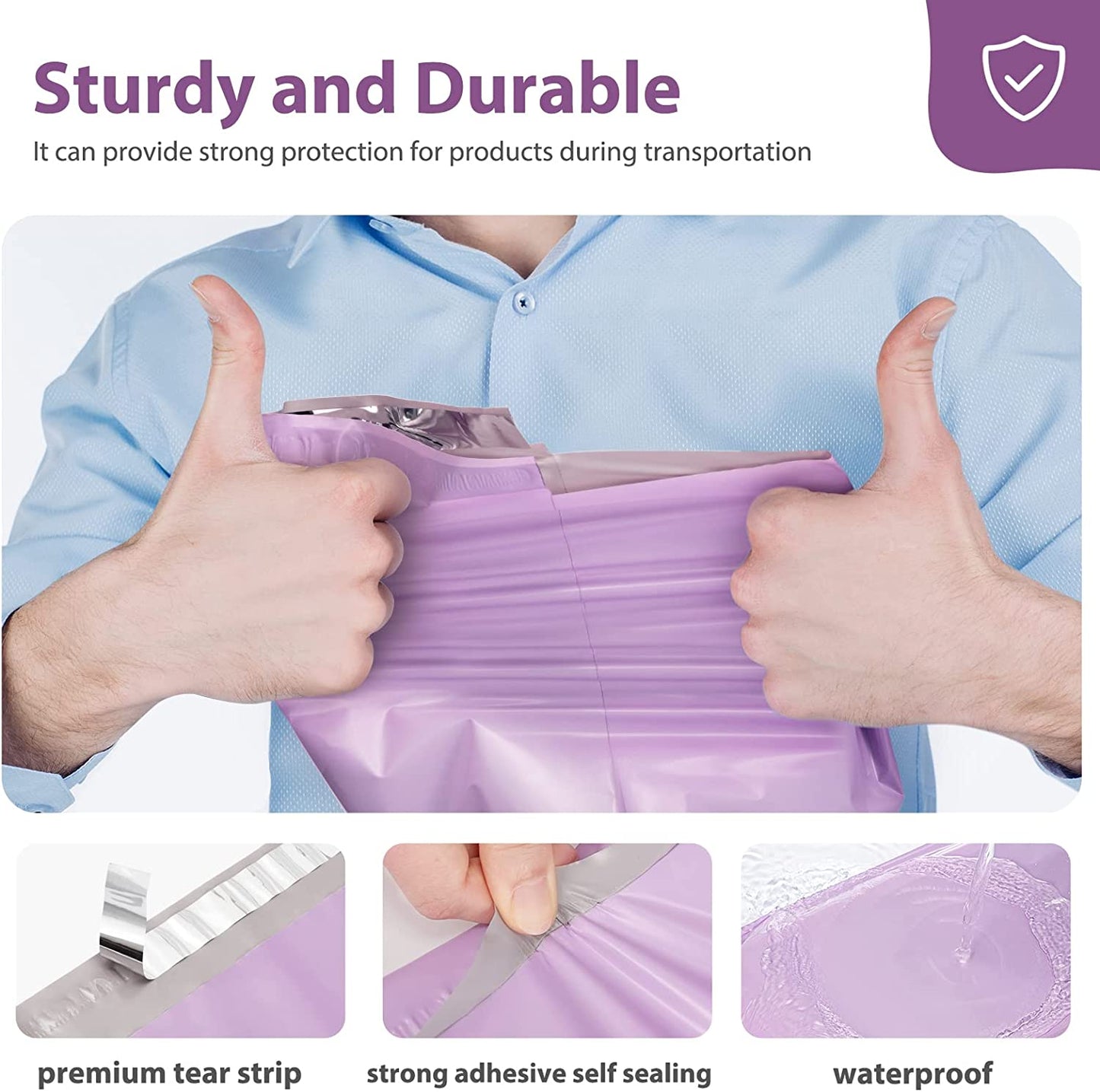 10x13 Poly Mailer Envelope Shipping Bags | Light Purple