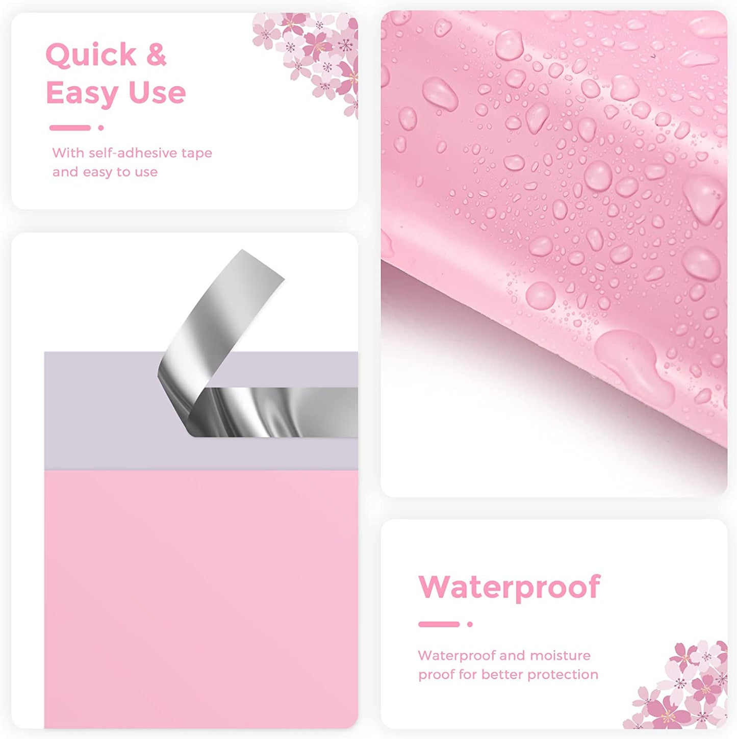 10x13 Poly Mailer Envelope Shipping Bags | Sakura Pink