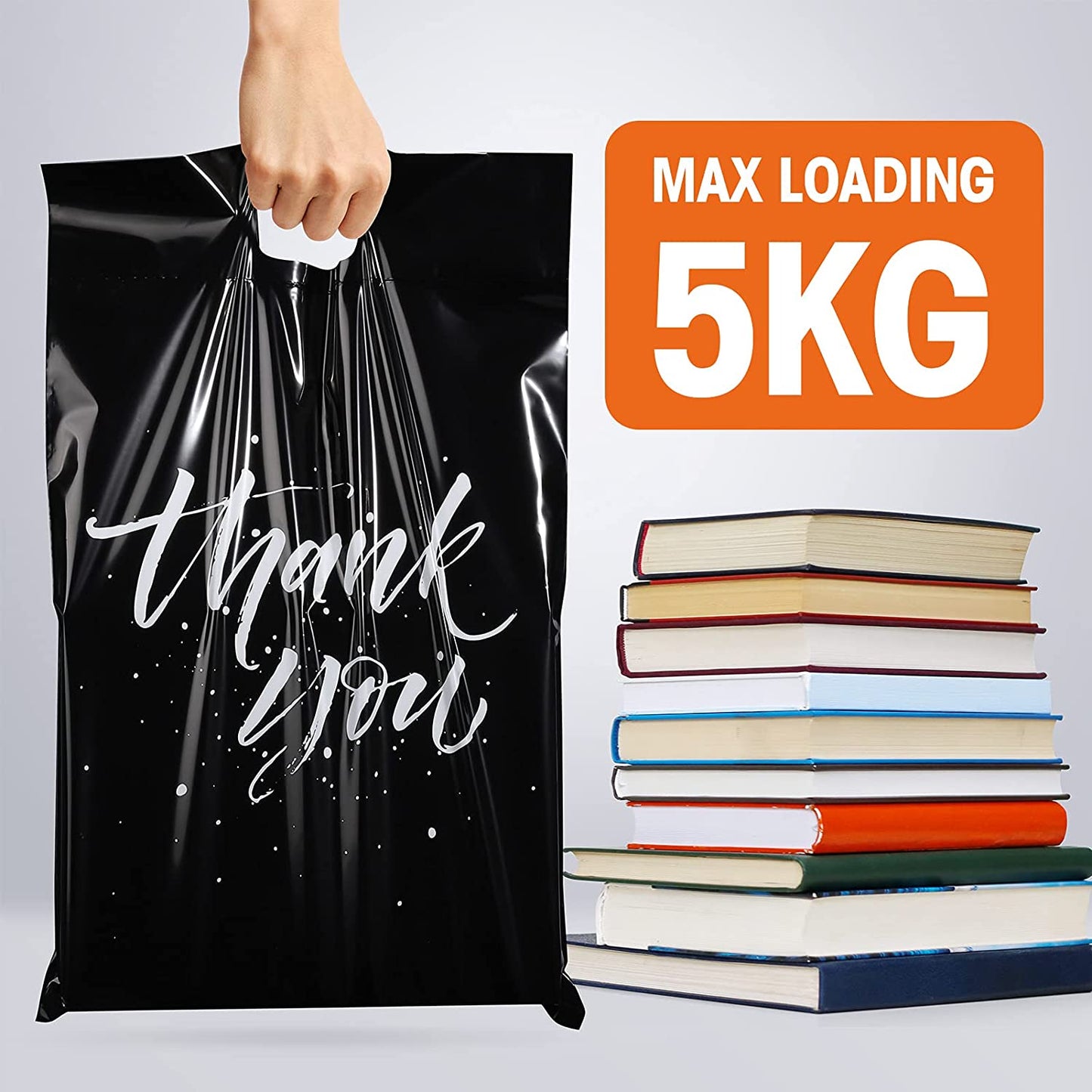 10x13 Poly Mailer Shipping Bags with Handle | Black