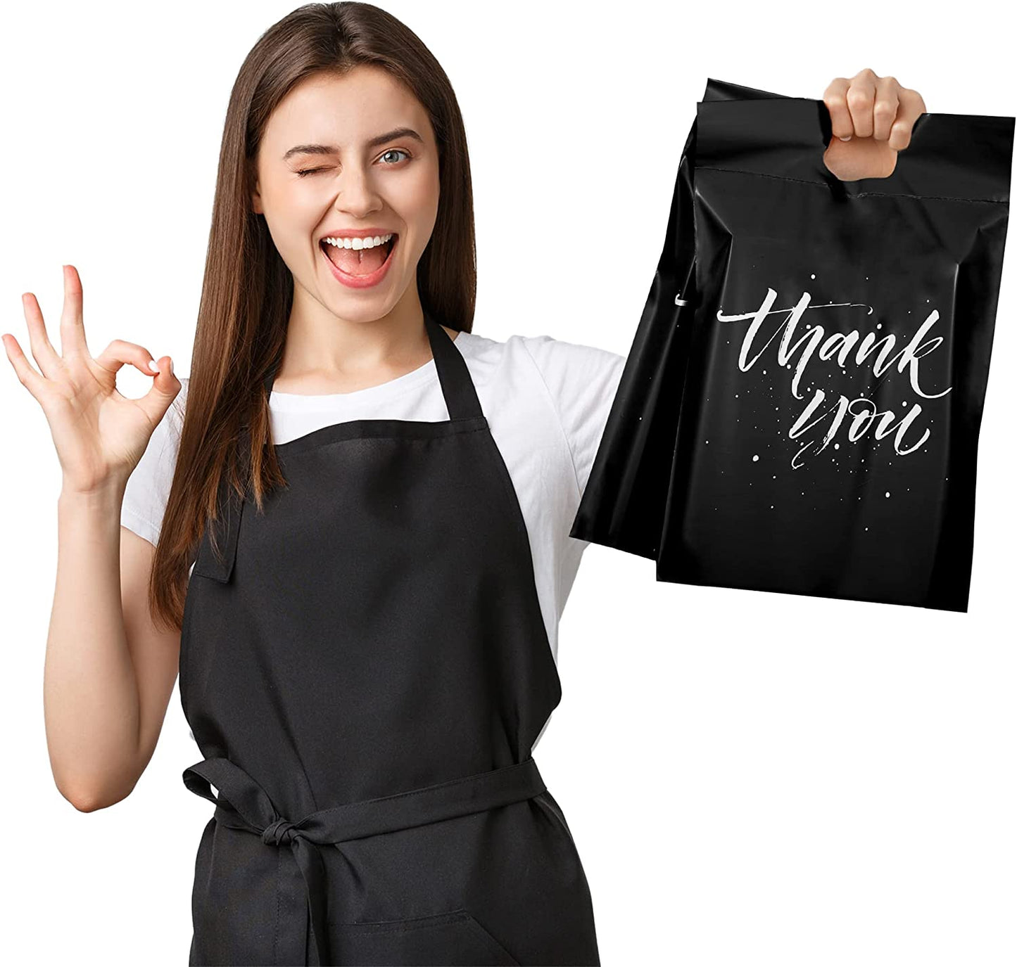 10x13 Poly Mailer Shipping Bags with Handle | Black