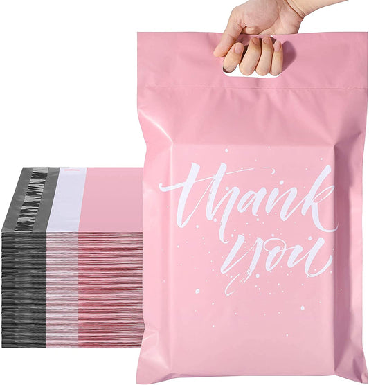 10x13 Poly Mailer Shipping Bags with Handle | Sakura Pink