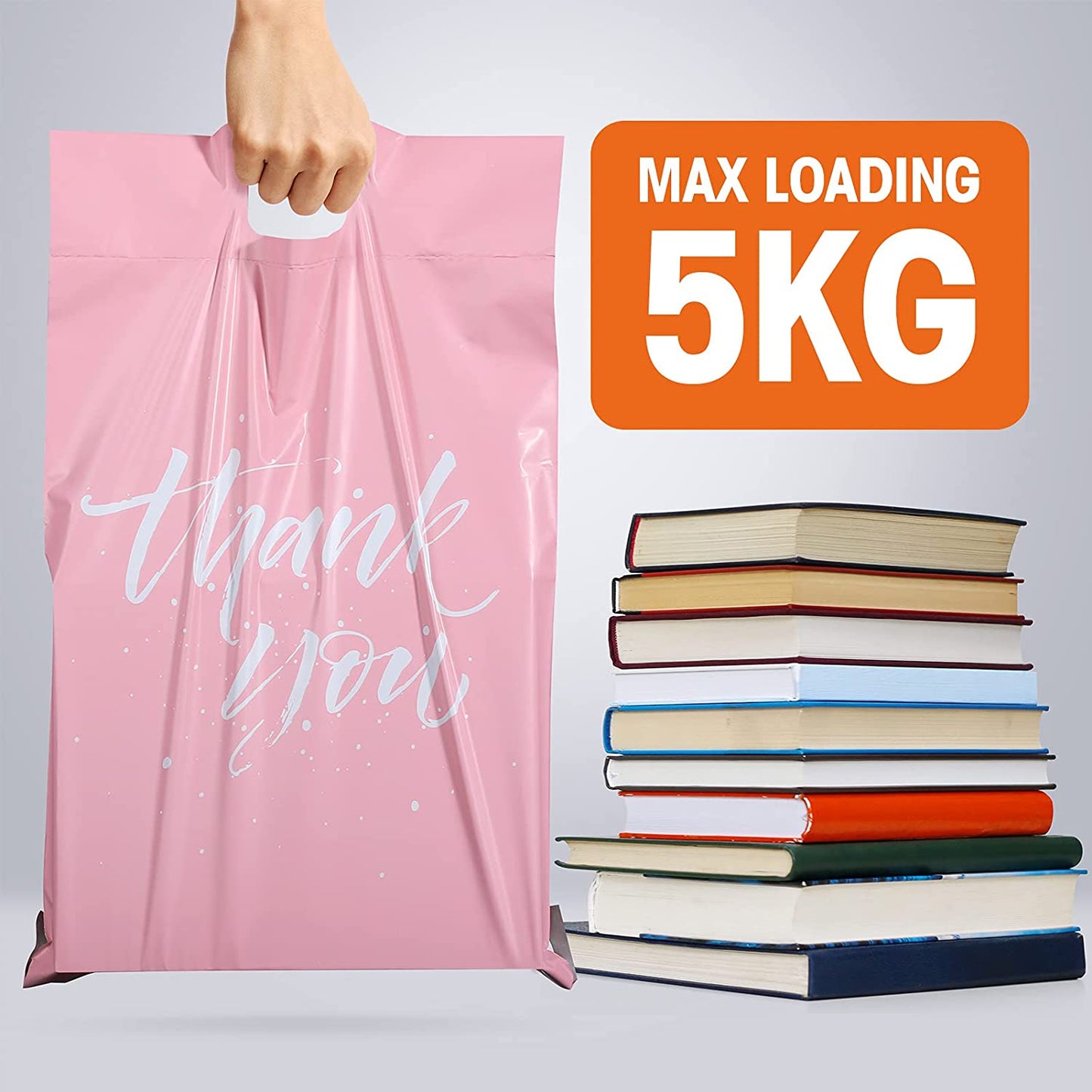 10x13 Poly Mailer Shipping Bags with Handle | Sakura Pink