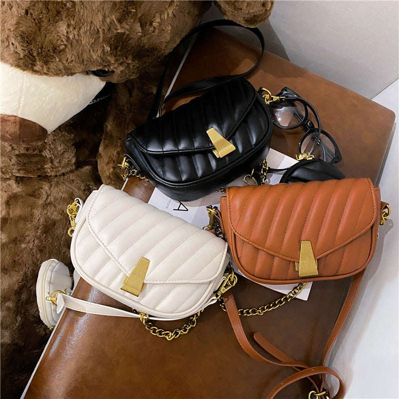 Luxury Handbag Women Bags Designer Leather Flap Messenger Bag Solid Color Crossbody Shoulder Purse Retro Small Armpit Clutches