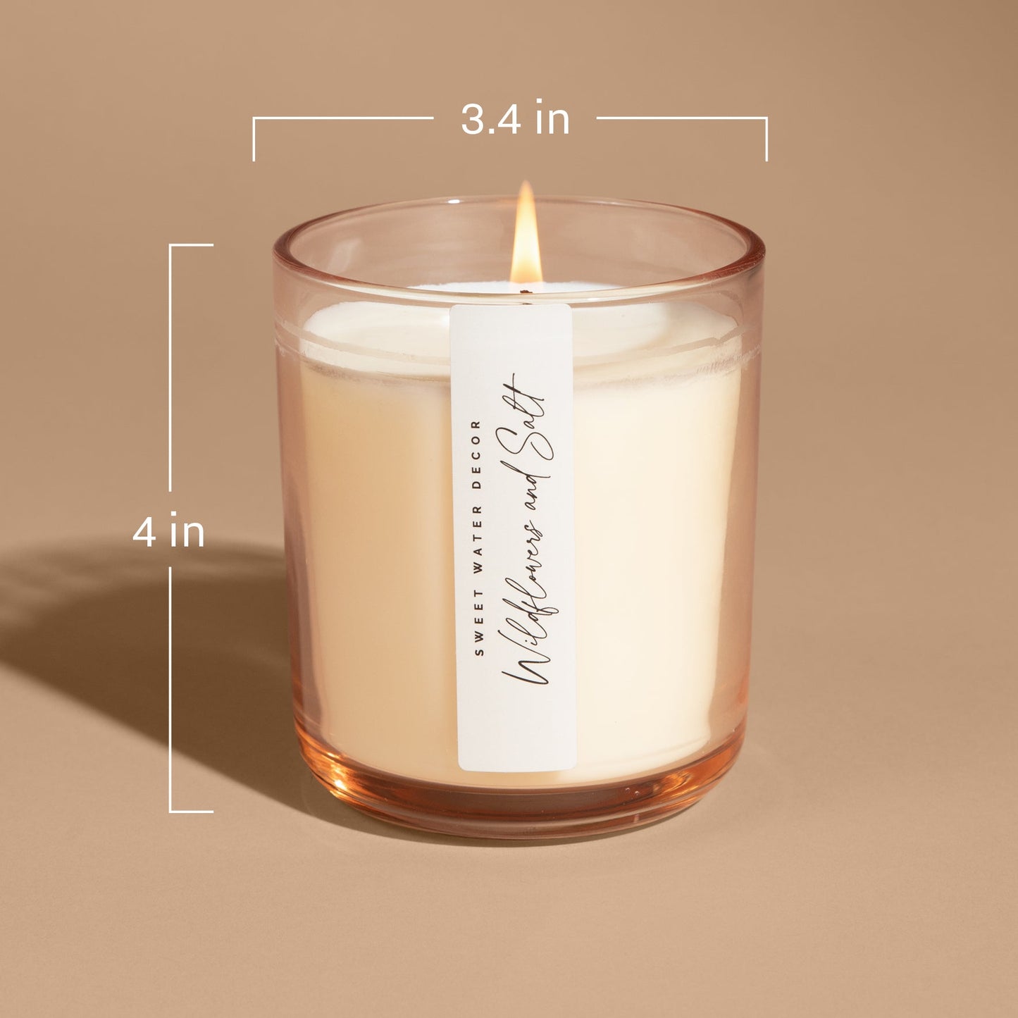 Salt and Sea Soy Candle - Tinted Glass Jar - 12 oz