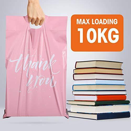 12x15.5 Poly Mailer Self-Sealing Envelope Shipping Bags with Handle | Sakura Pink
