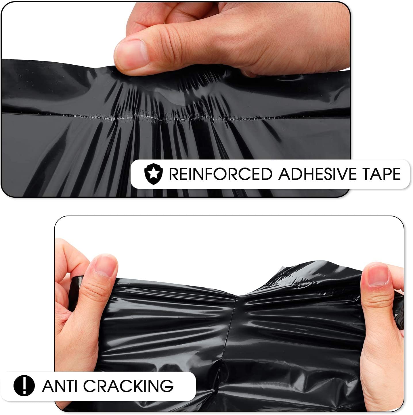 12x15.5 Poly Mailer Envelope Shipping Bags | Black