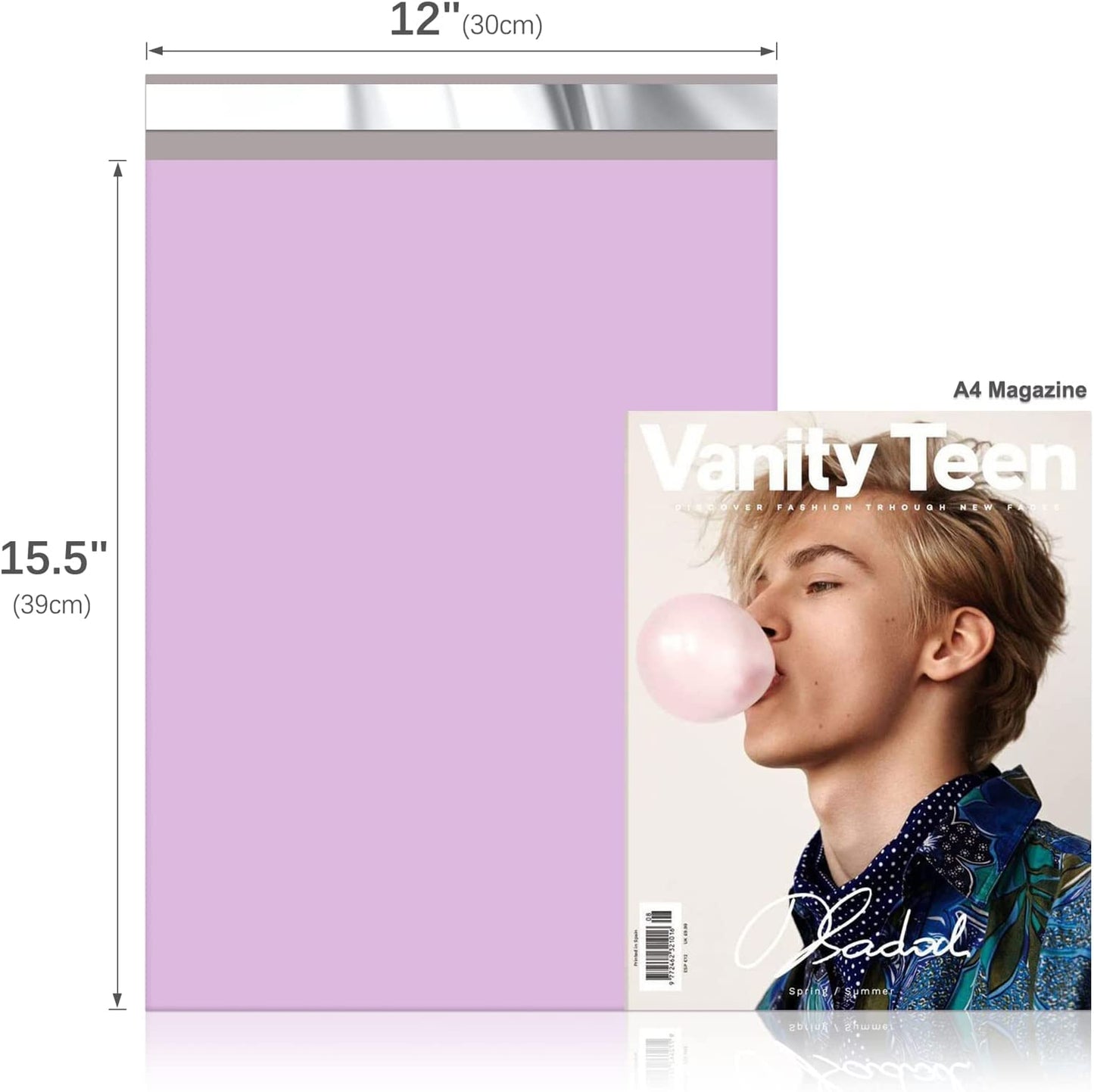 12x15.5 Poly Mailer Envelope Shipping Bags | Light Purple