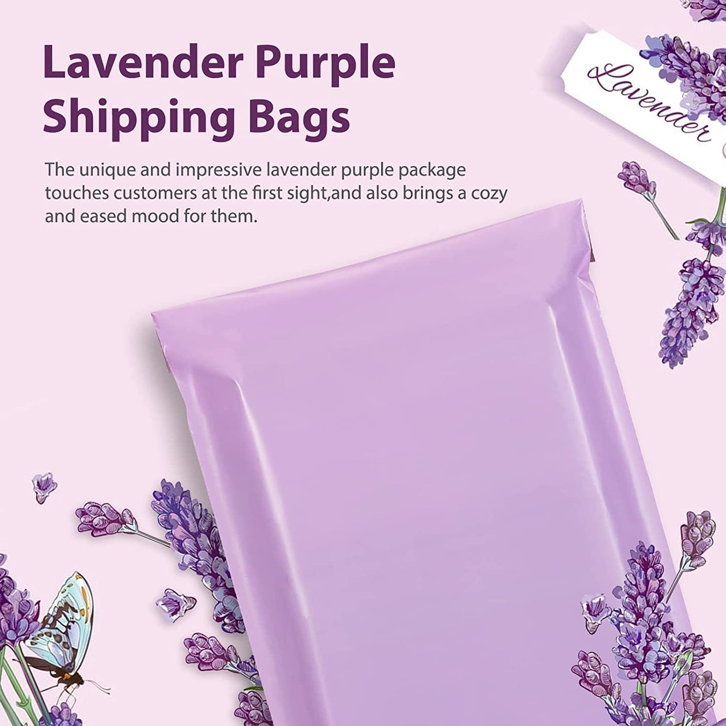 12x15.5 Poly Mailer Envelope Shipping Bags | Light Purple