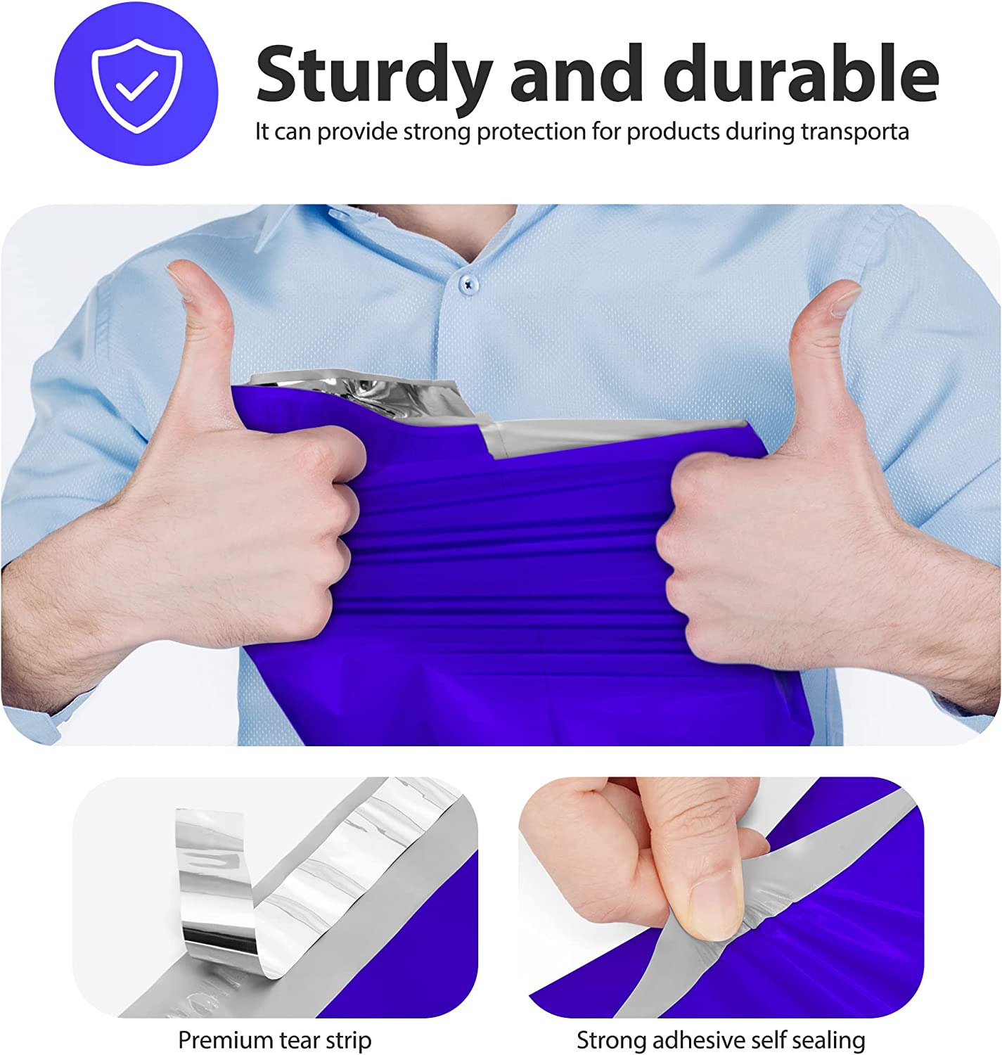 12x15.5 Poly Mailer Envelope Shipping Bags | Royal Blue