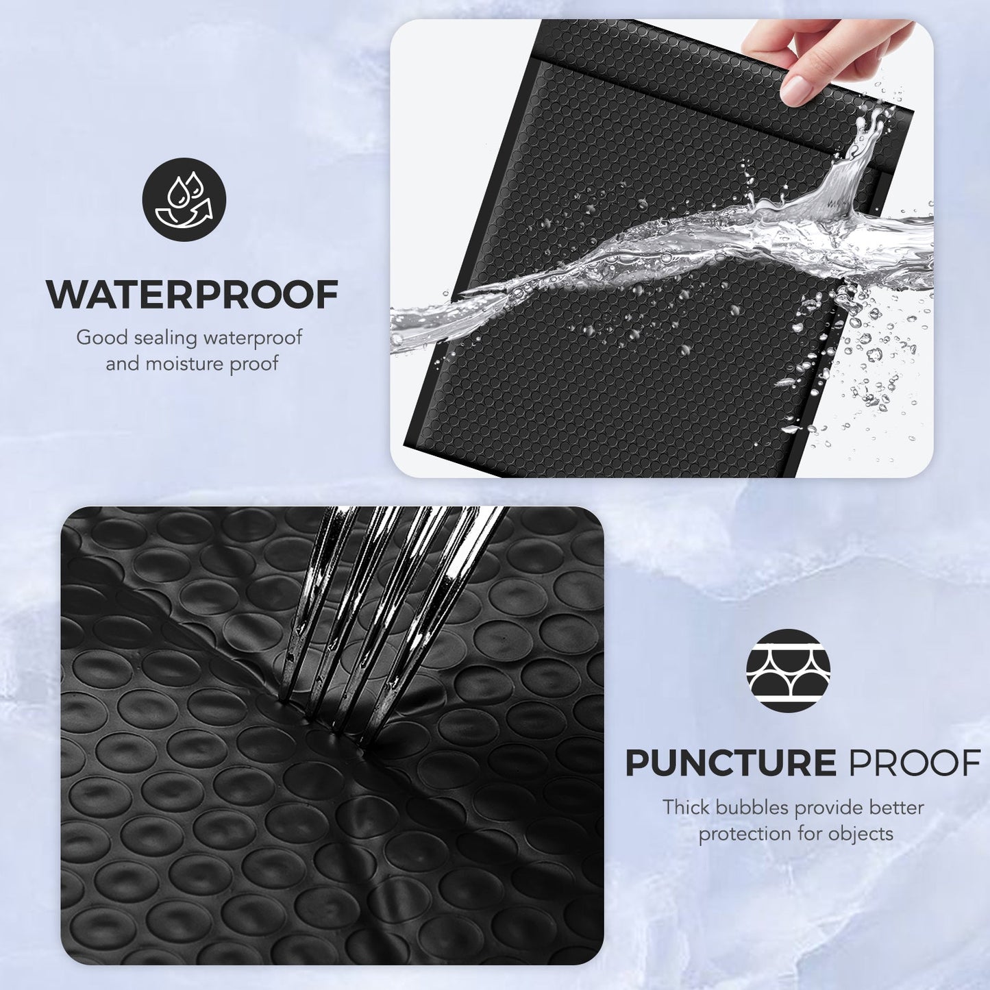 12x16 Bubble Mailer | Usable Size 12x15" | Black
