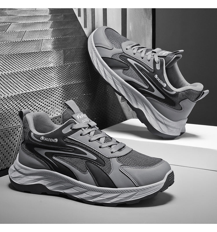 Men's Soft Sole Anti-slip Walking Shoes For Middle-aged & Elderly, Breathable Wear-resistant Dad Style Athletic Shoes For Fathers