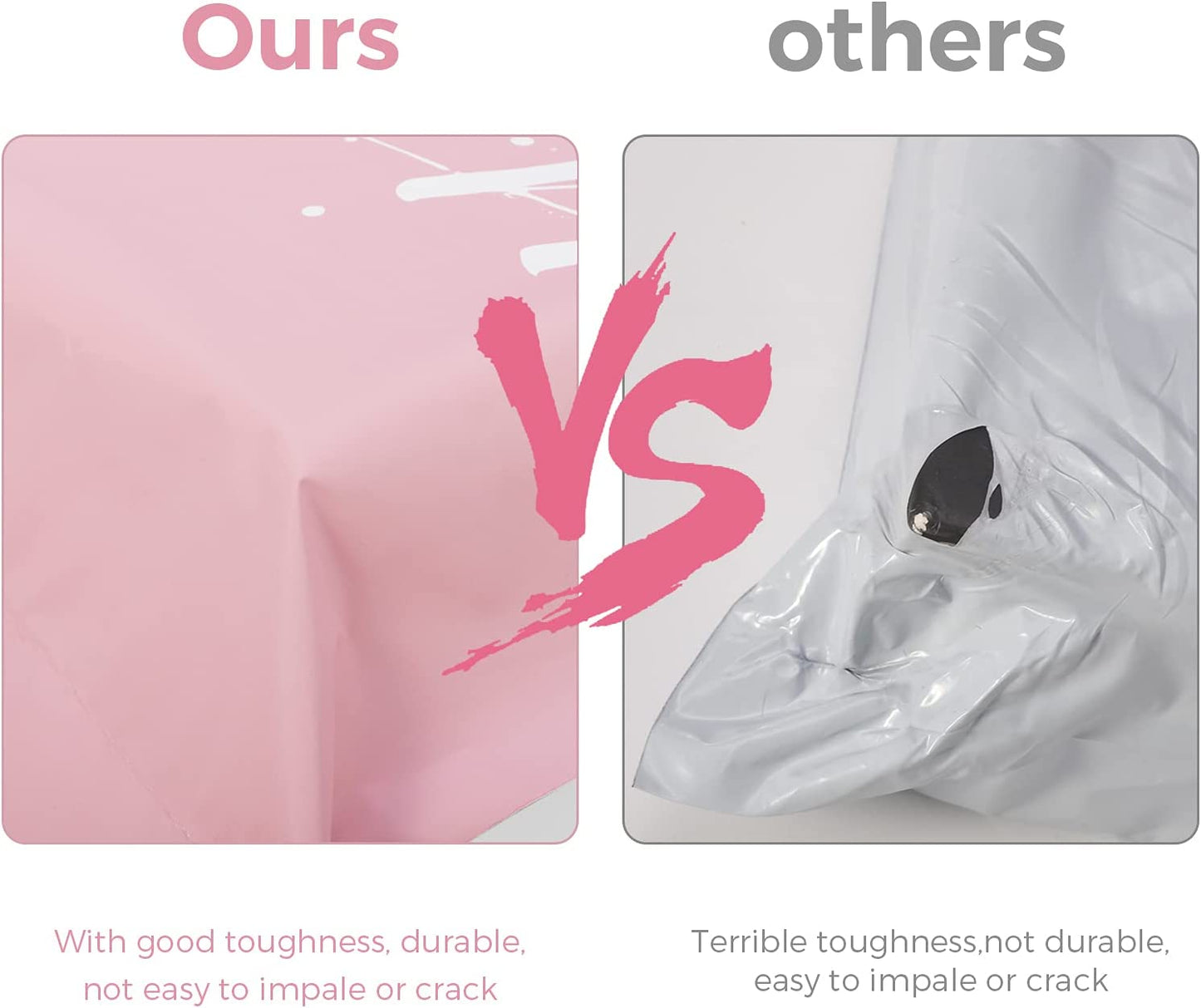 14.5x19 Poly Mailer Self-Sealing Envelope Shipping Bags with Handle | Sakura Pink