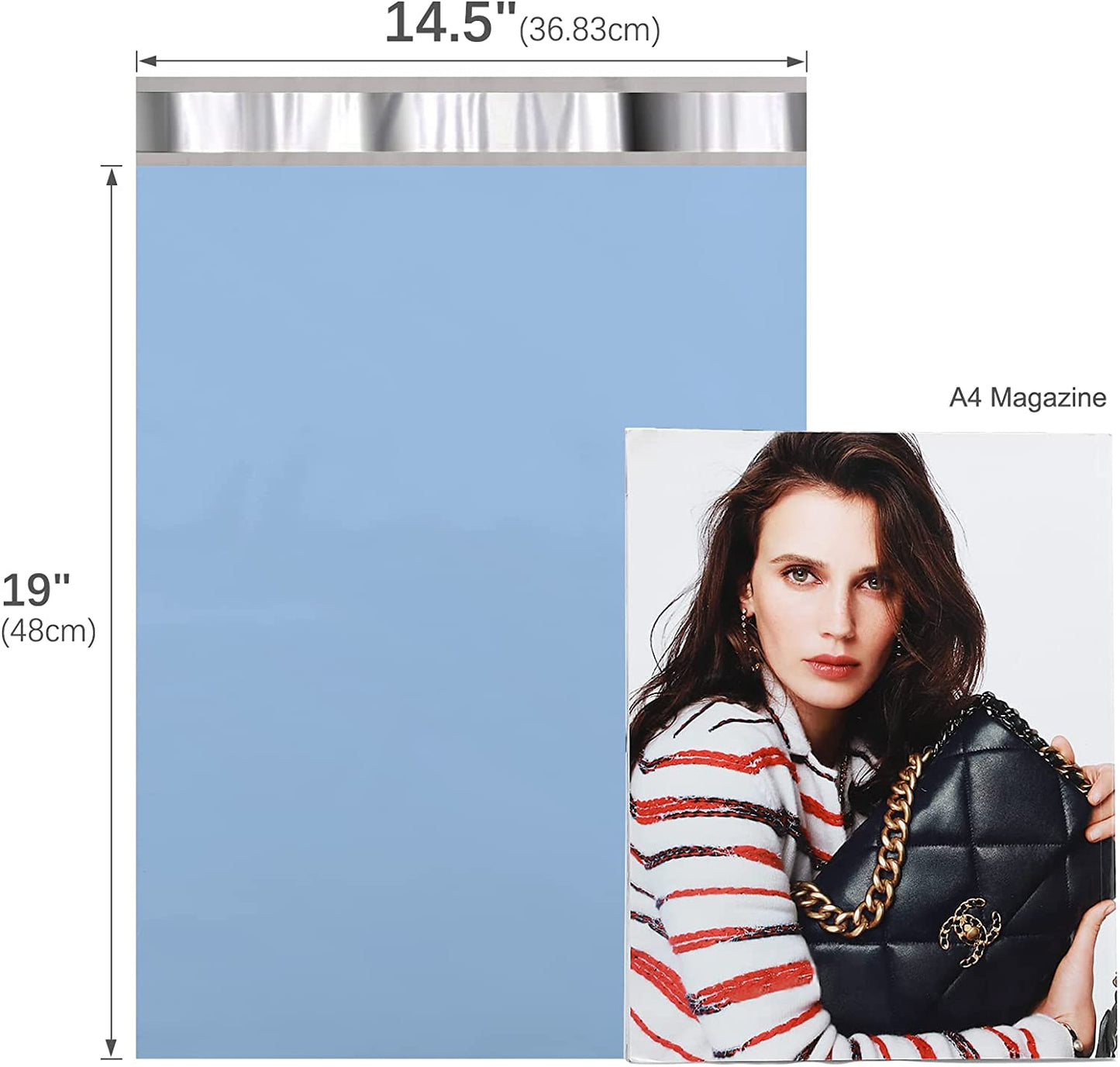 14.5x19 Poly Mailer Envelope Shipping Bags | Haze Blue