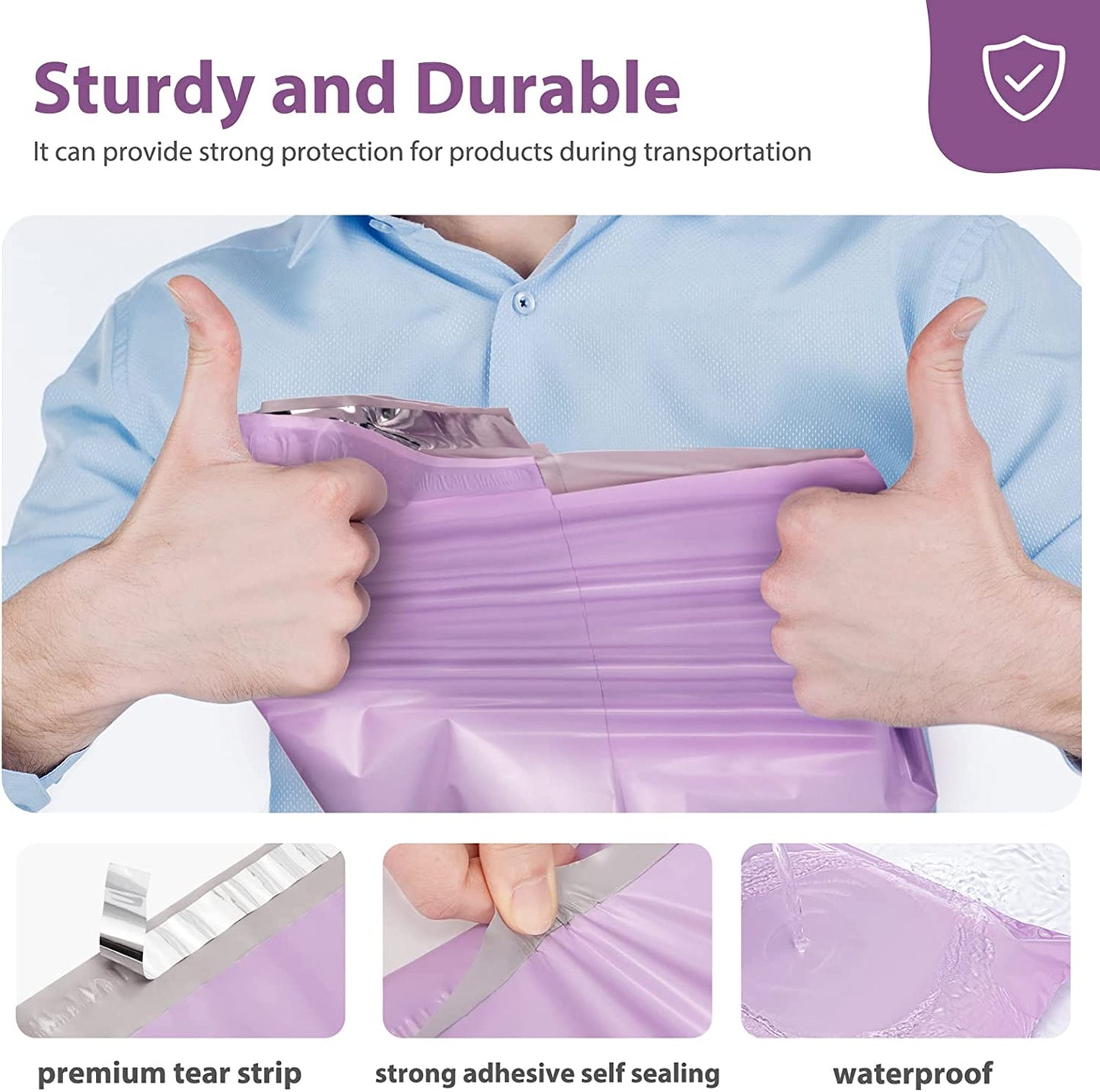 14.5x19 Poly Mailer Envelope Shipping Bags | Light Purple