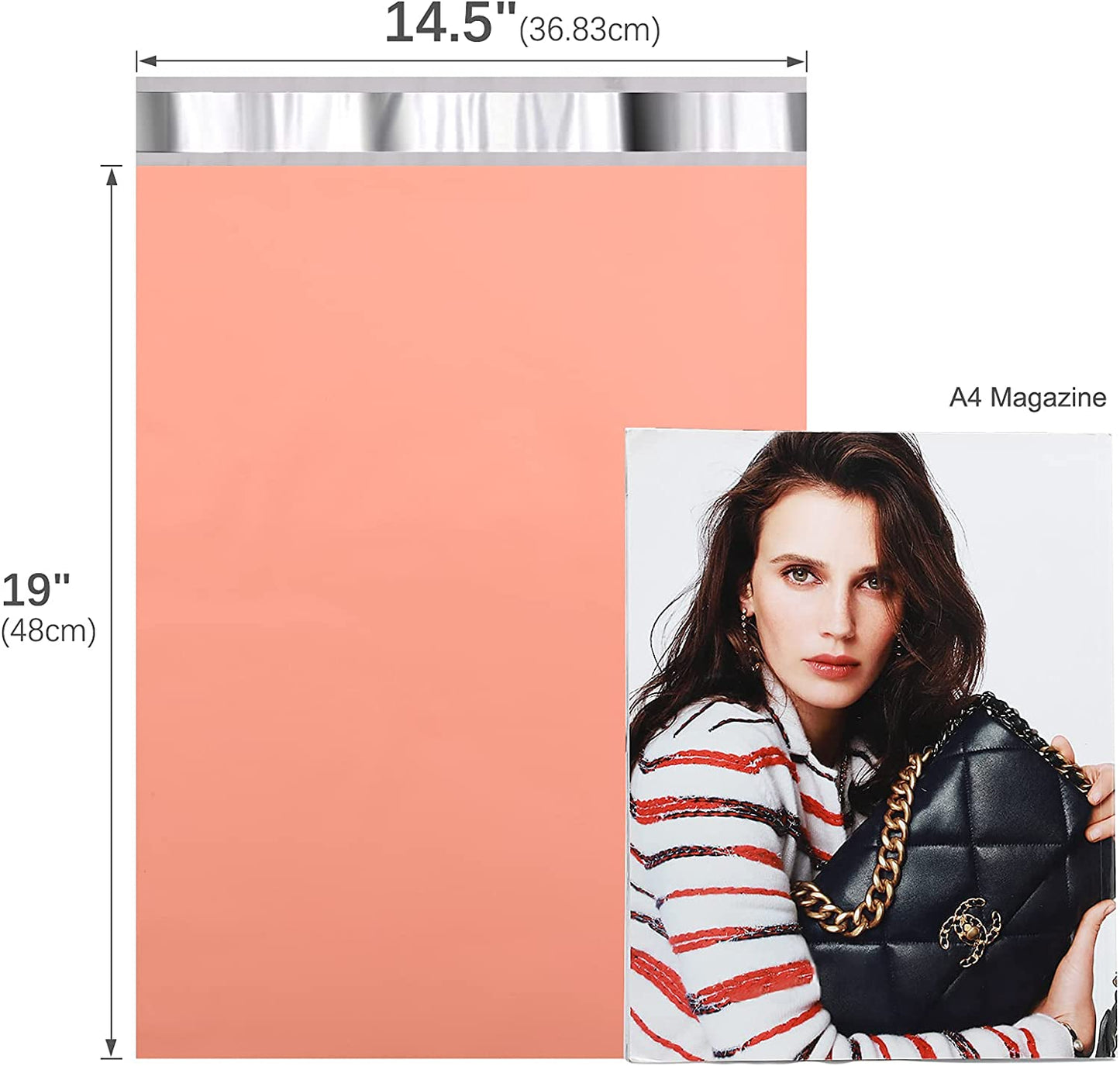 14.5x19 Poly Mailer Envelope Shipping Bags | Peach Pink